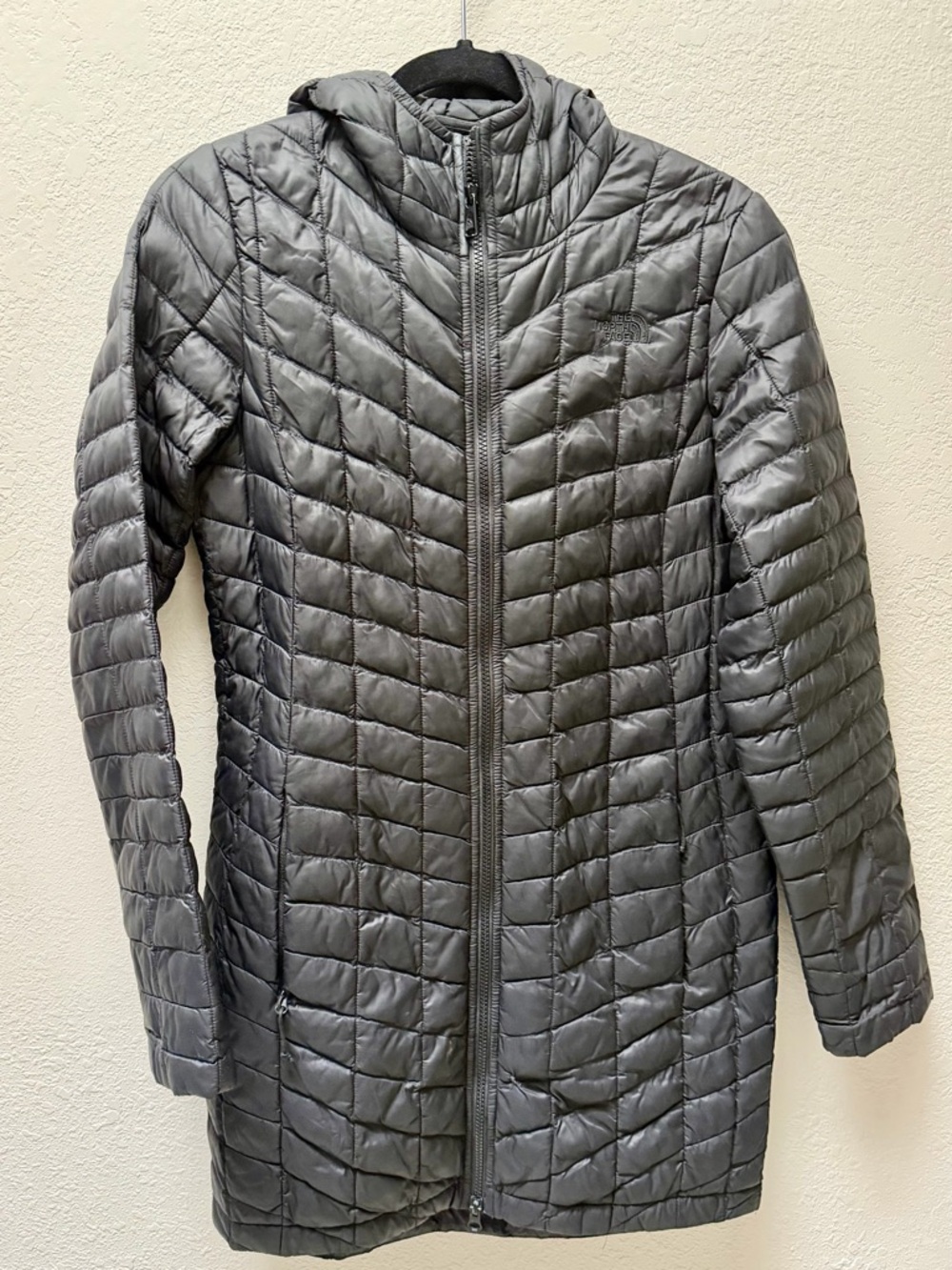 The North Face Quilted Jacket in Charcoal Black